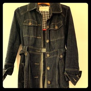 Fitted denim trench style coat